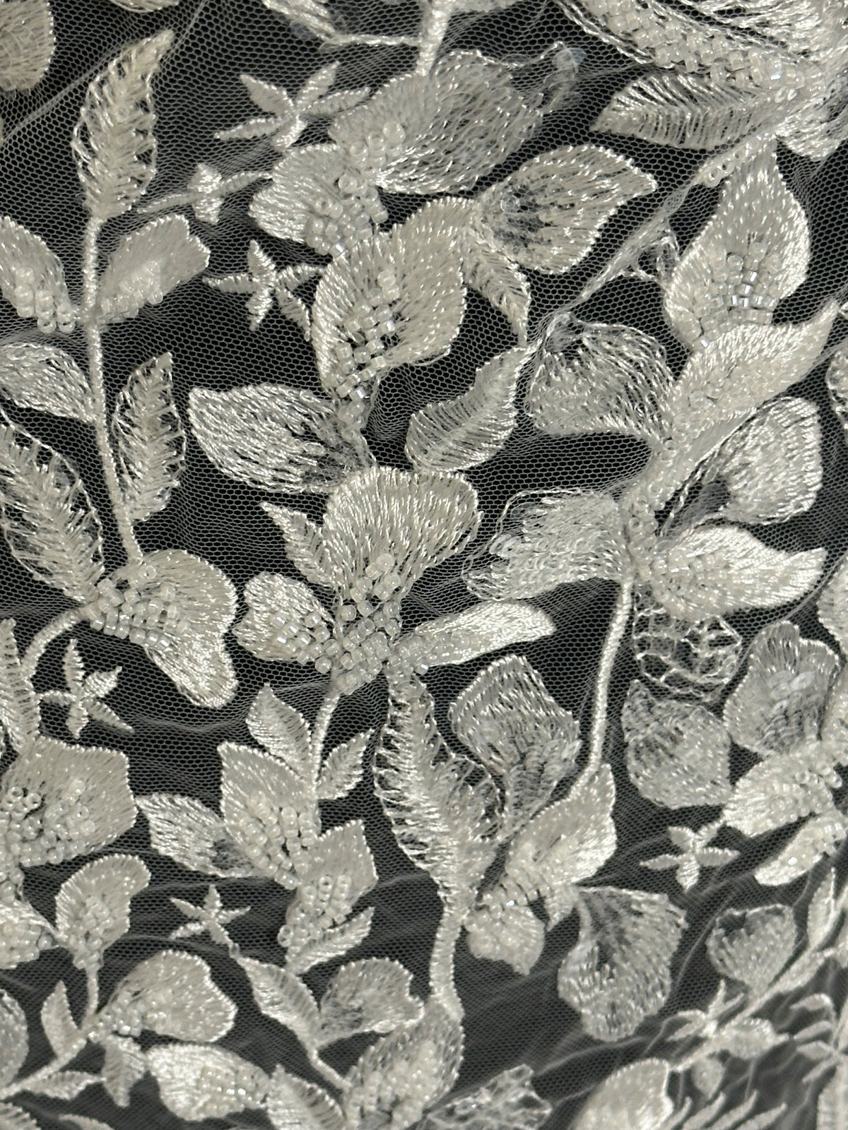 Ivory Beaded Embroidery Lace - Cheney