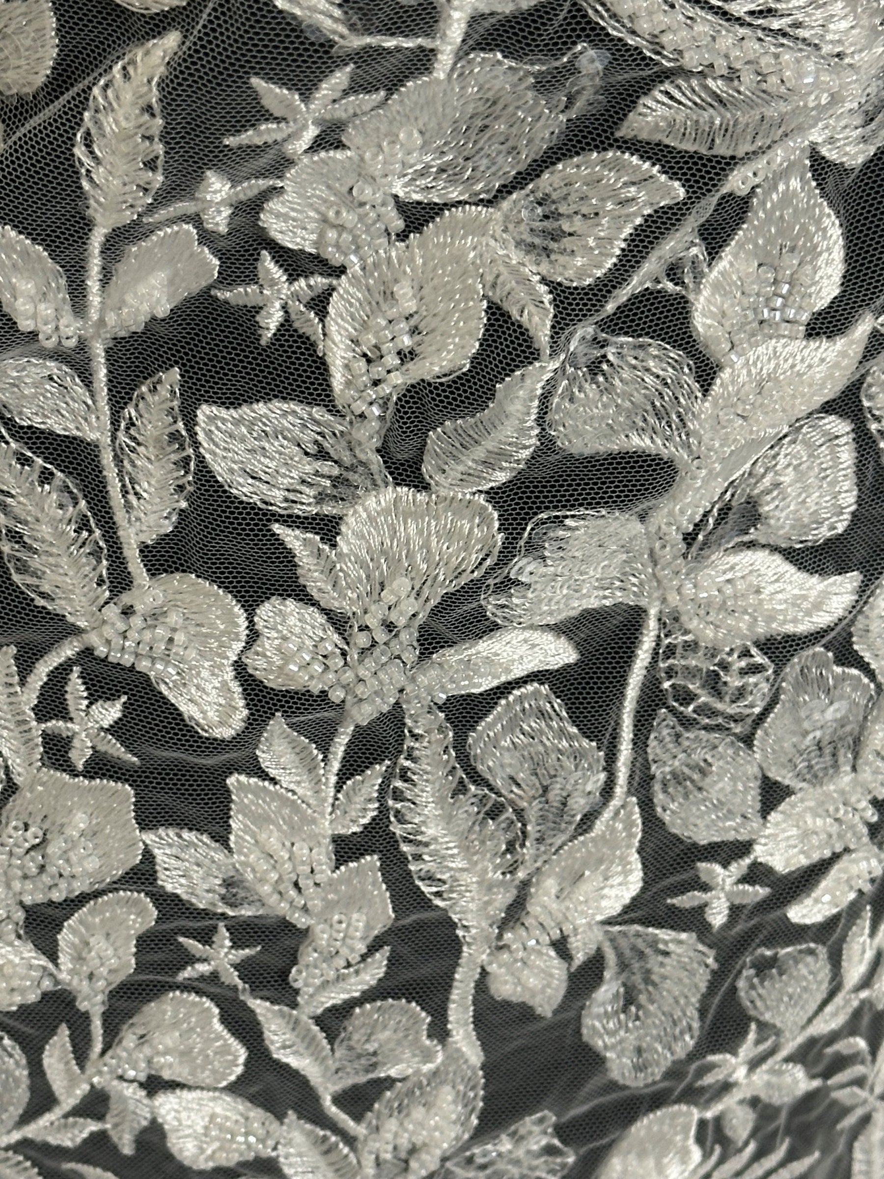 Ivory Beaded Embroidery Lace - Cheney