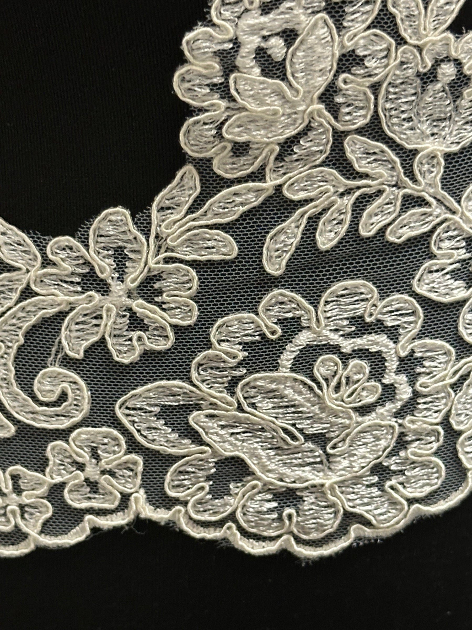 Ivory Corded Lace Trim - Niagara