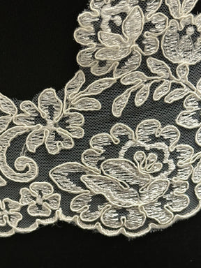 Ivory Corded Lace Trim - Niagara