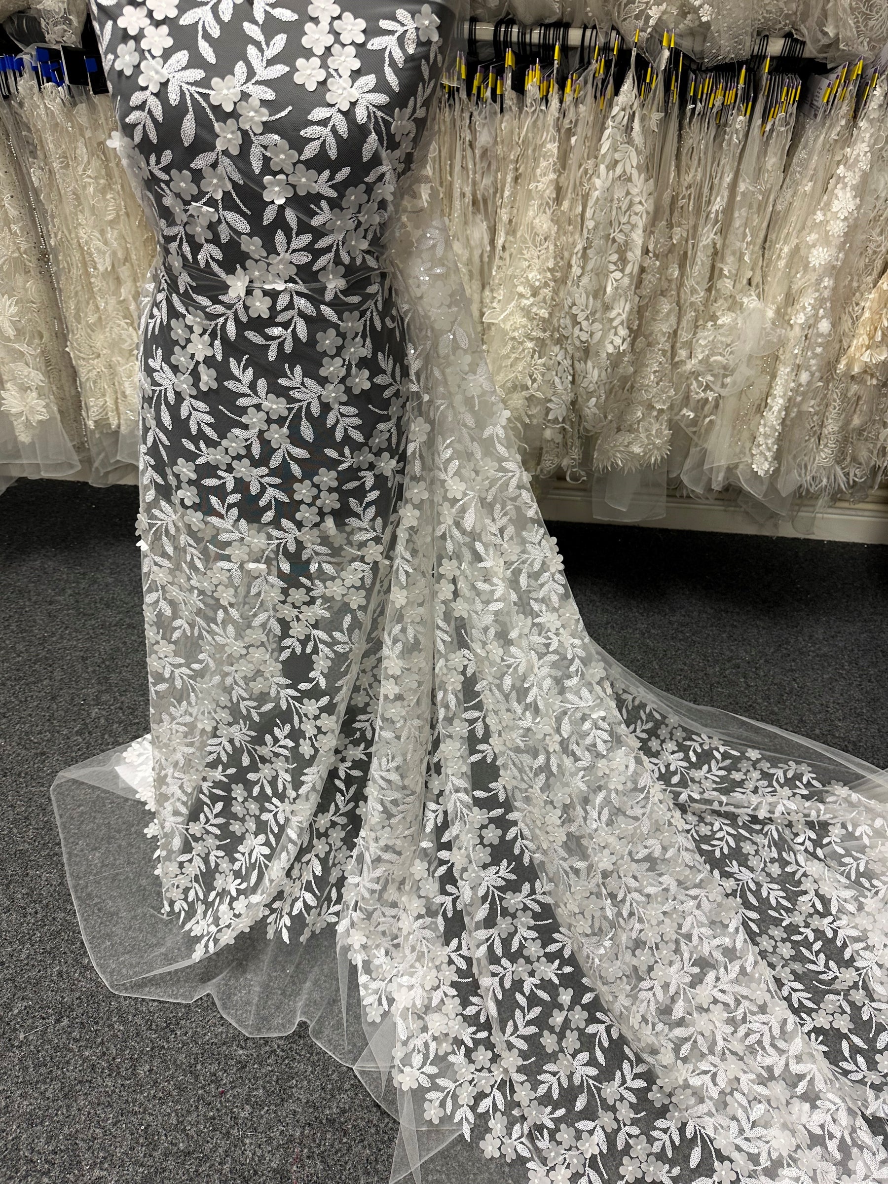 Ivory 3D Embroidered Lace – Finch