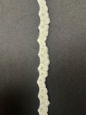 Ivory Beaded Lace Trim - Ashanti