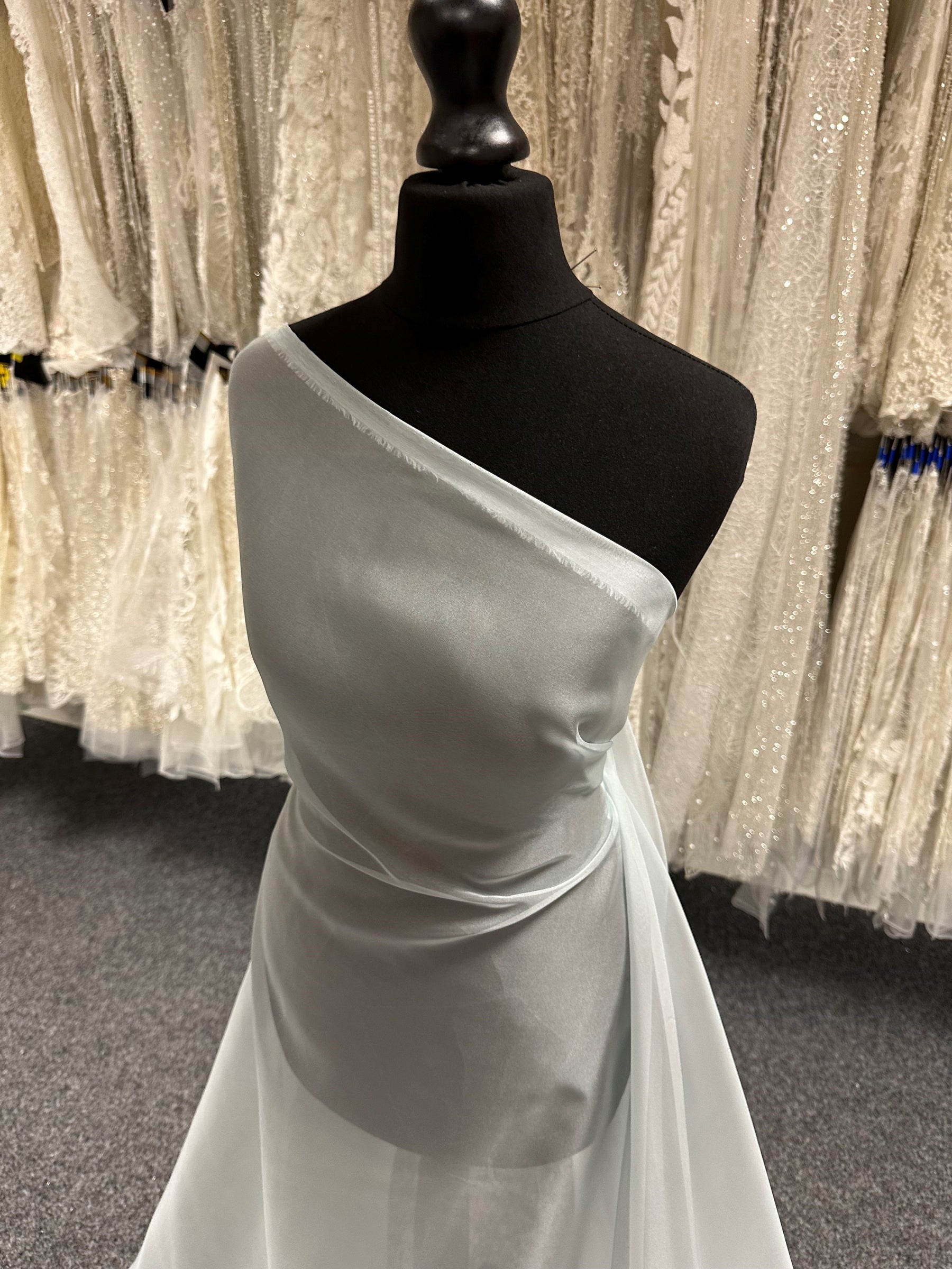 Sky Blue Polyester Chiffon - Honesty