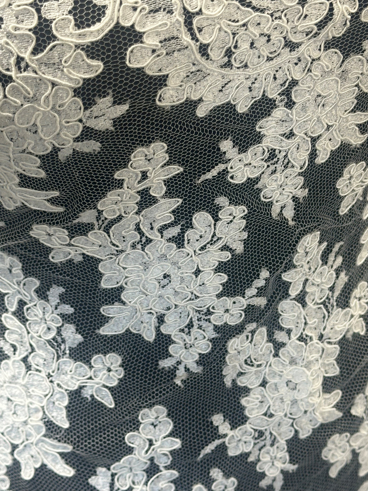 Ivory Corded Chantilly Lace – Sudaba