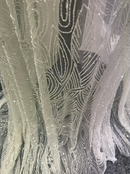Ivory Beaded Lace Xander