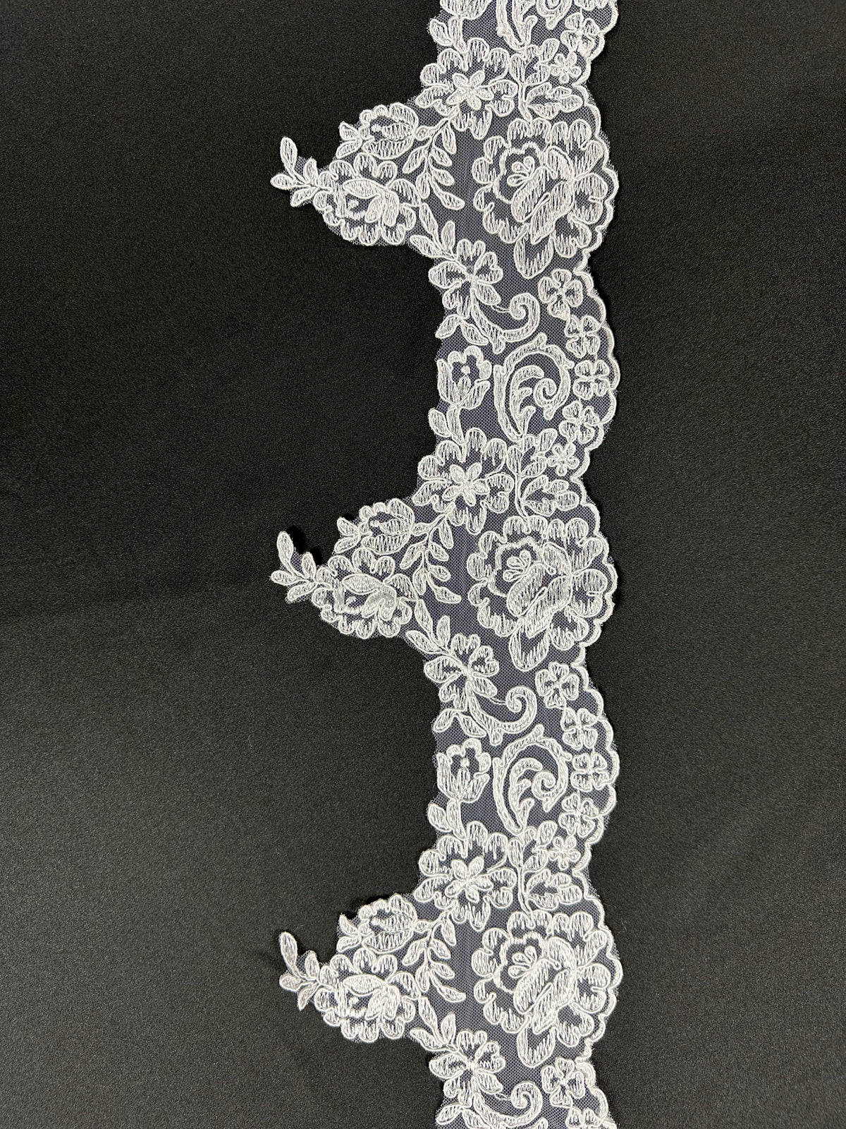 White Corded Lace Trim - Niagara