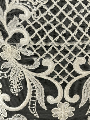 Ivory Beaded Lattice Lace - Zoey (CF)