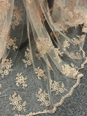 Nude Unbeaded Corded Lace - Nightfall