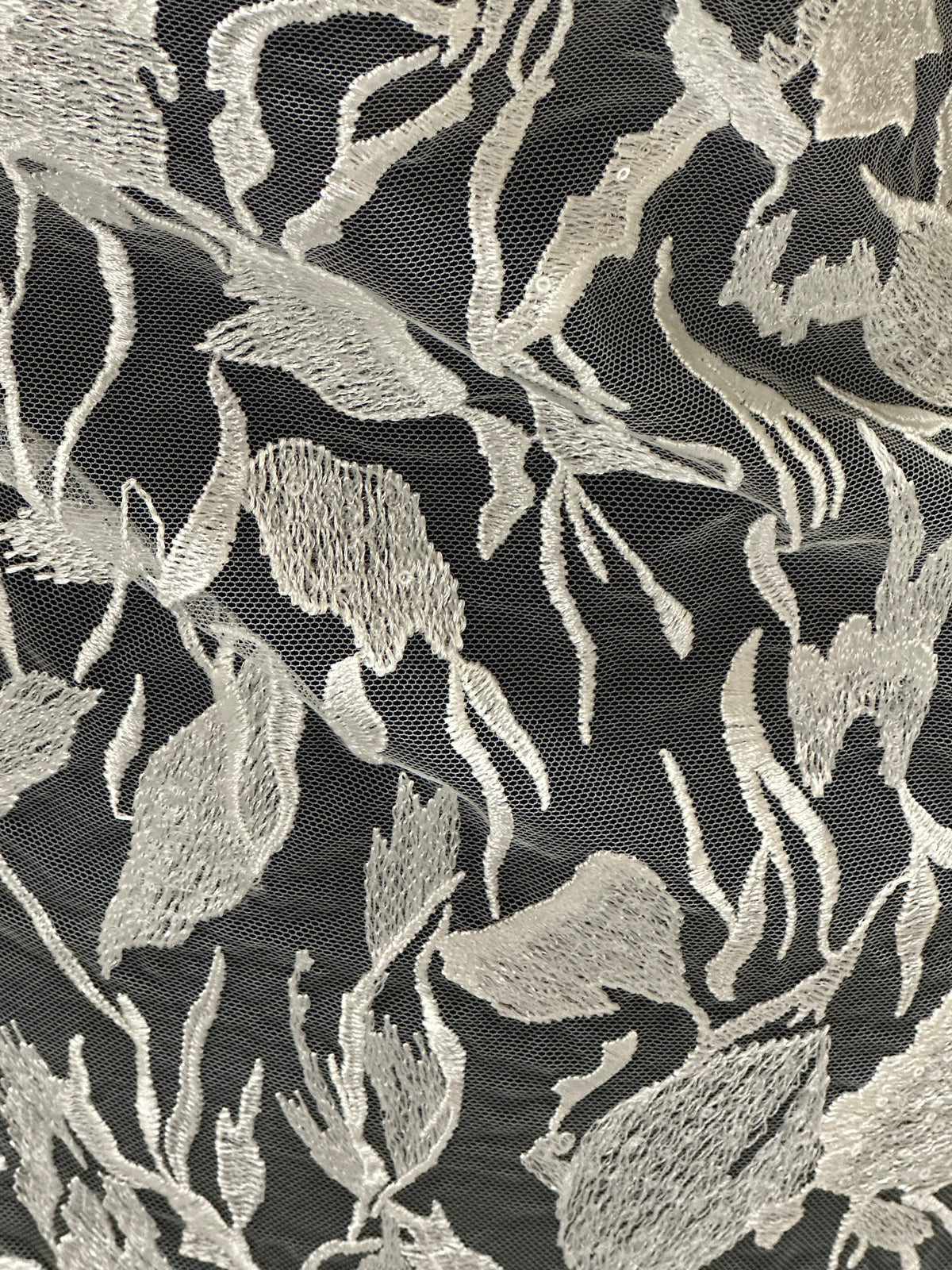 Ivory Sequin Embellished Embroidered Lace - Kiora