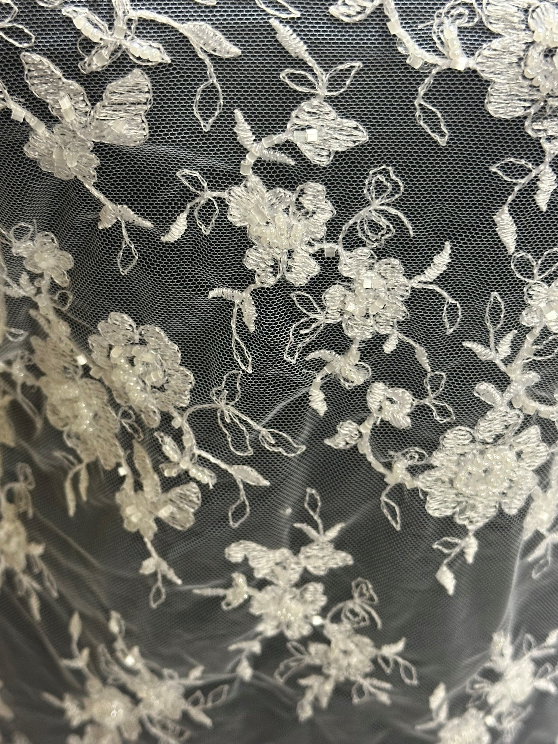 White Beaded Lace - Sappy