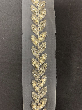 Crystal & Pearl Dress Trim - Rosemary Crystal & Pearl Dress Trim - Rosemary
