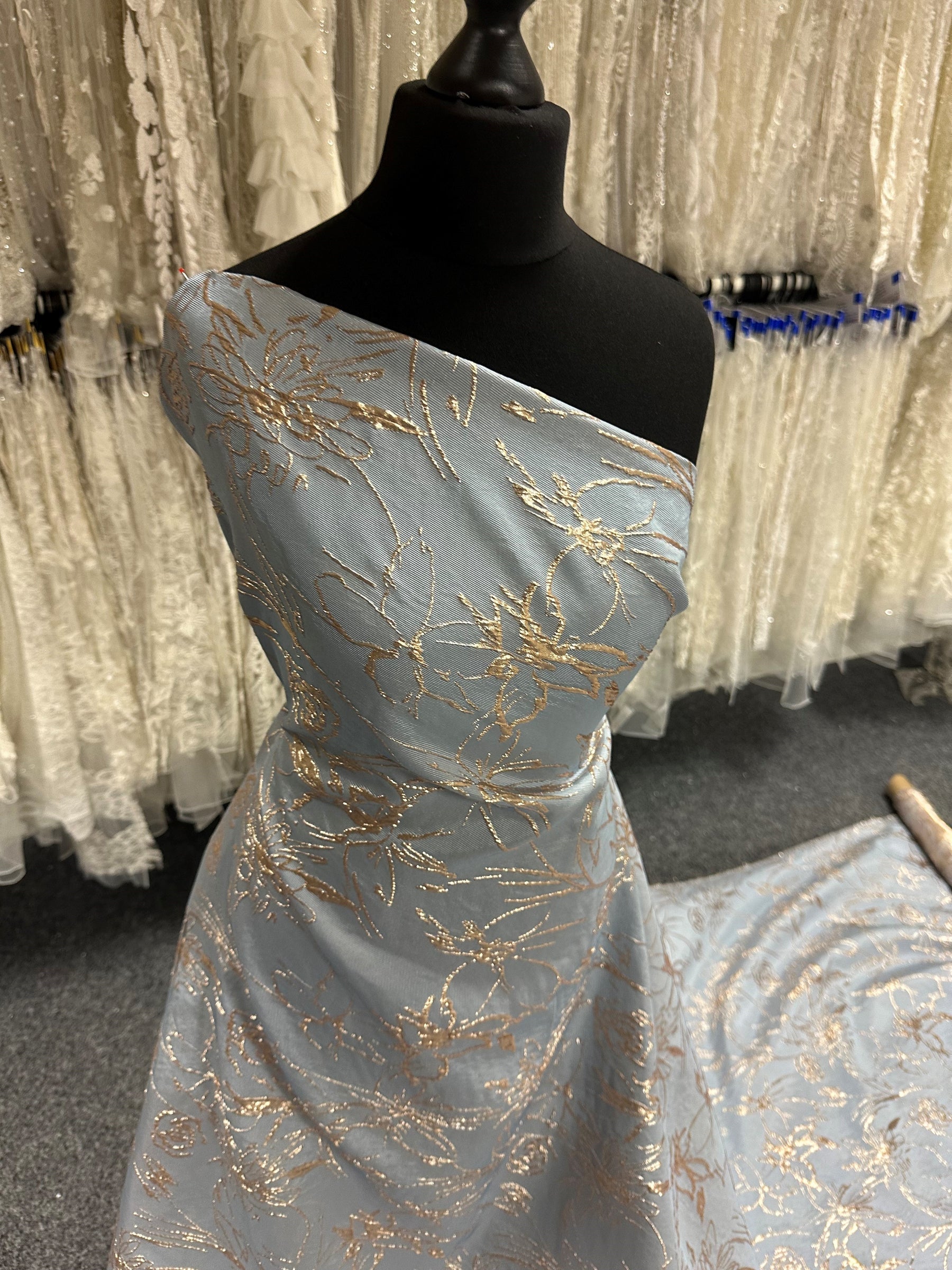 Pale Blue Jacquard Brocade - Calamity