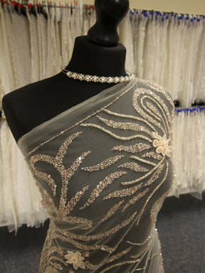 Champagne Beaded Lace - Rassinda