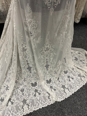 Ivory Embroidered Georgette - EB6003
