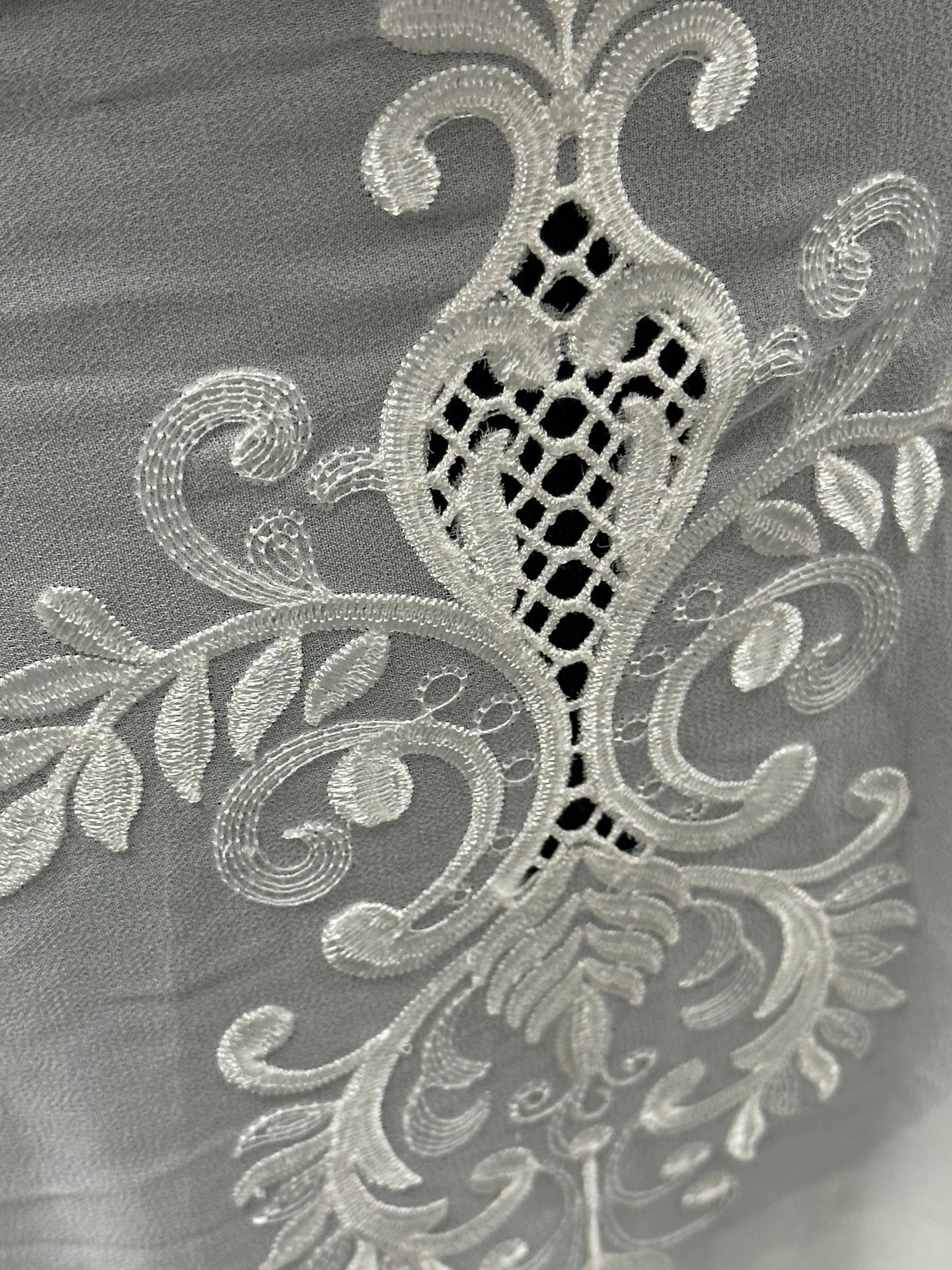 Ivory Embroidered Georgette - EB6003