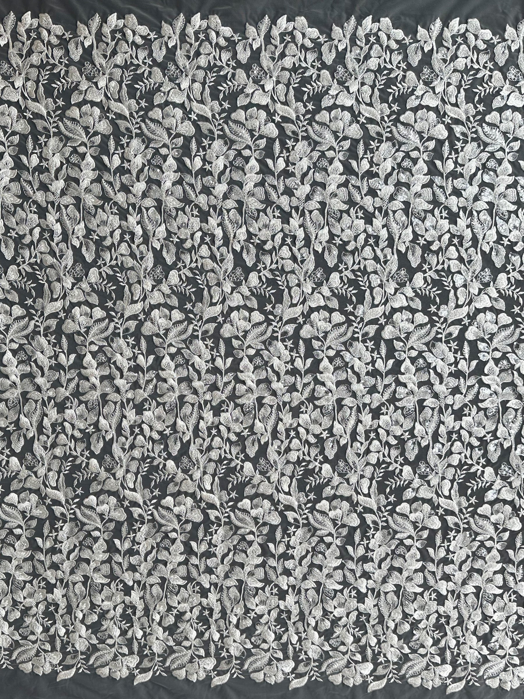 Ivory Beaded Embroidery Lace - Cheney