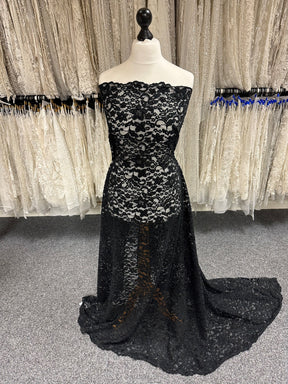 Black Beaded and Corded Lace - Austria