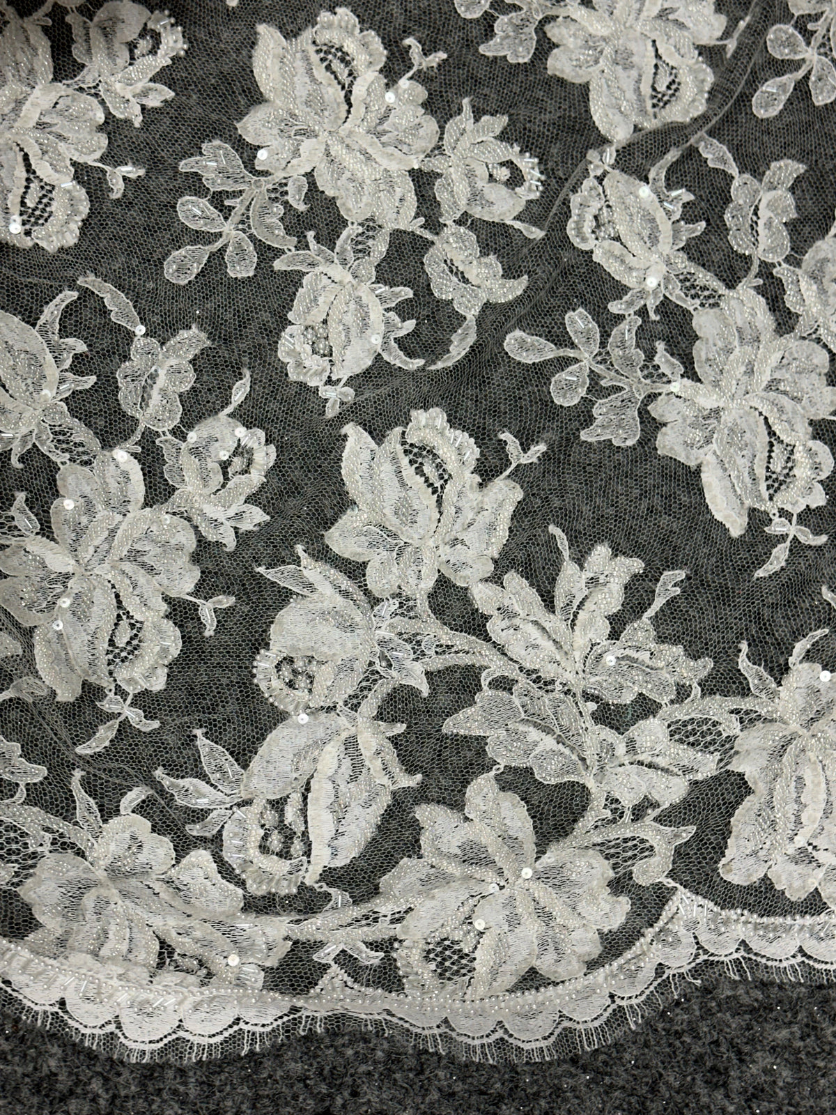 Ivory Embellished Chantilly Lace - Henri