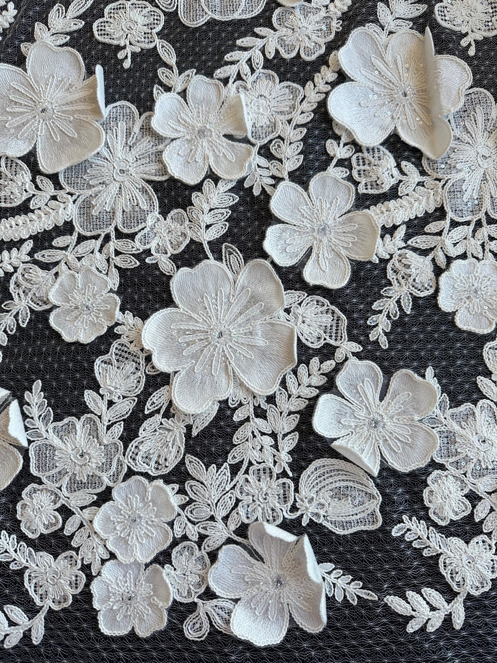 Ivory 3d Flower Lace Portobella