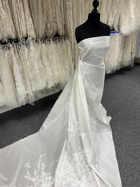 Ivory Printed Silk Taffeta - Jacquetta