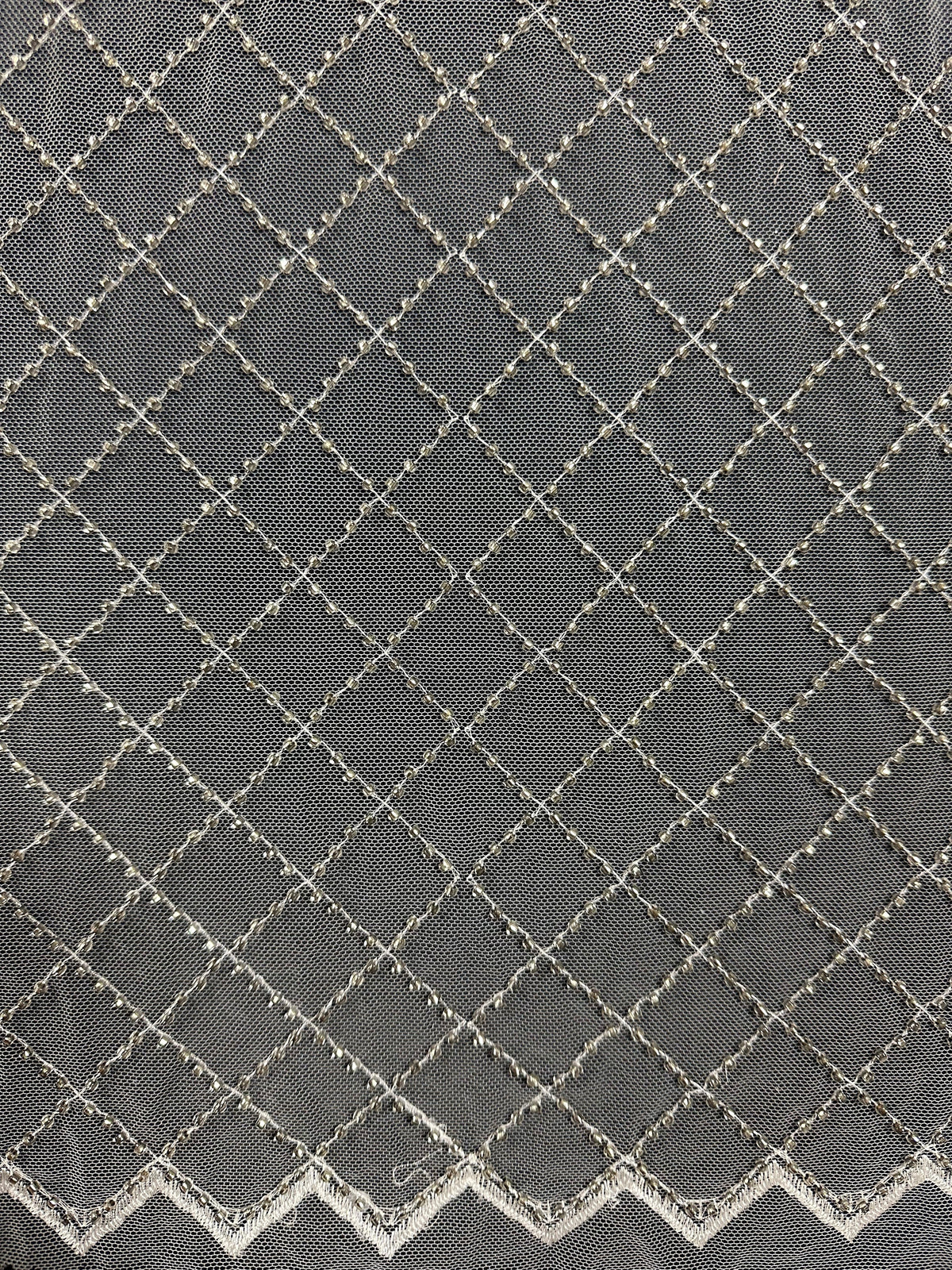 Ivory Beaded Lattice Lace - Penelope (CF)