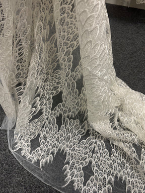 Ivory Embroidered Lace - Hilaria