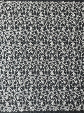 Ivory 3D Embroidered Lace - Savinder