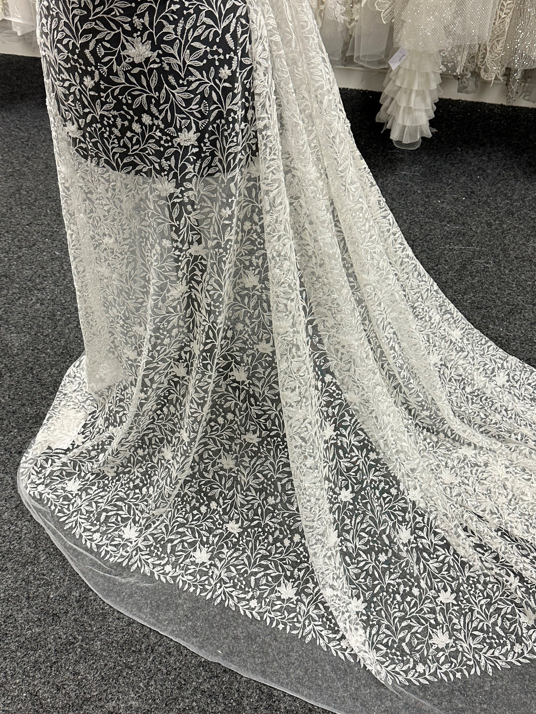 Ivory Beaded Embroidery Lace - Minka