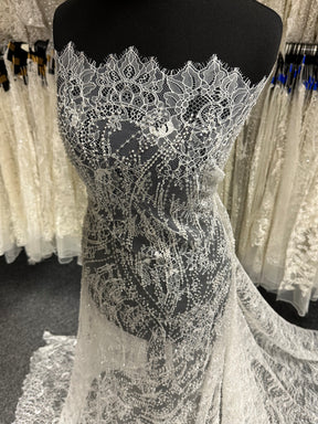 Ivory Corded and Sequin Lace - Cappie