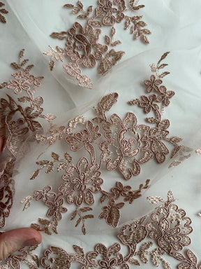 Nude Unbeaded Corded Lace - Nightfall