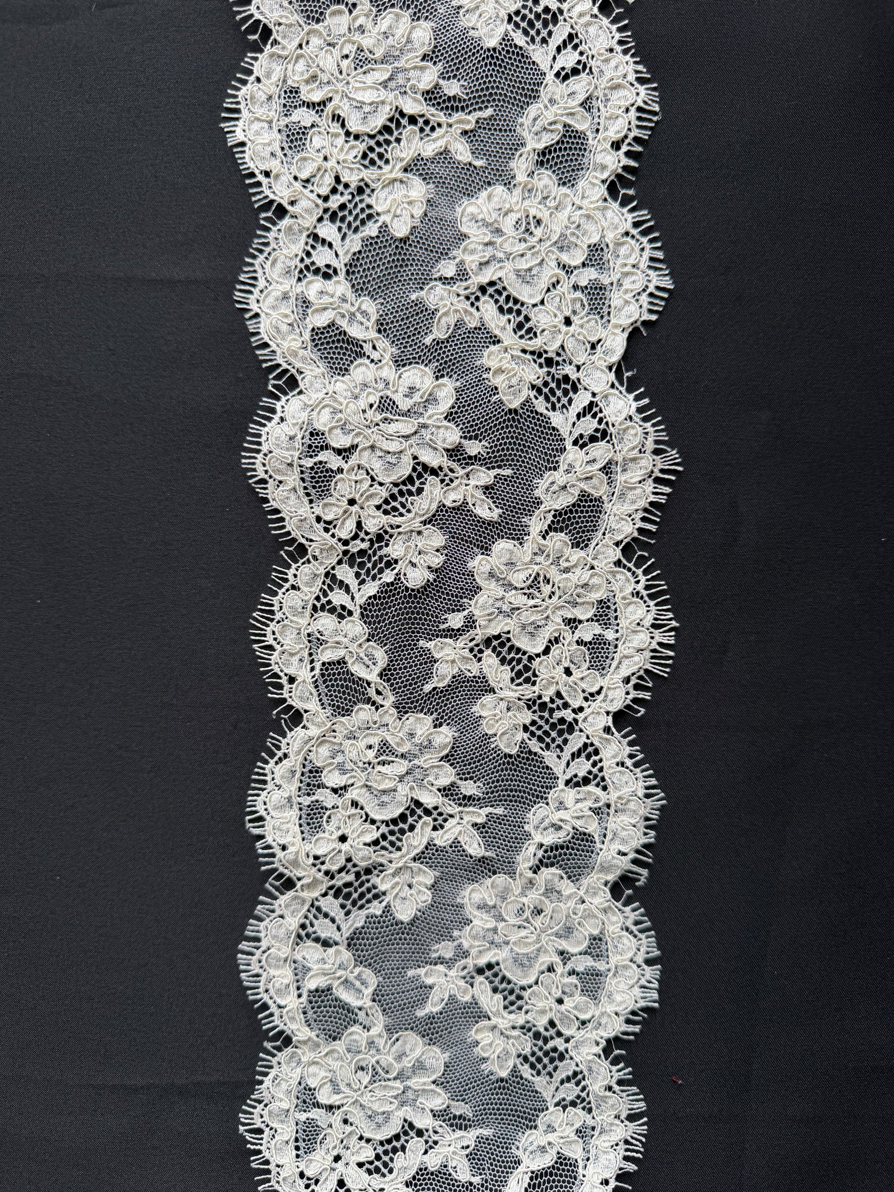 Ivory Corded Chantilly Lace Trim - Danu