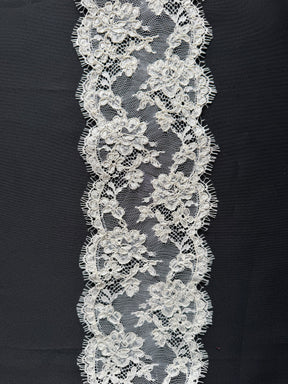 Ivory Corded Chantilly Lace Trim - Danu