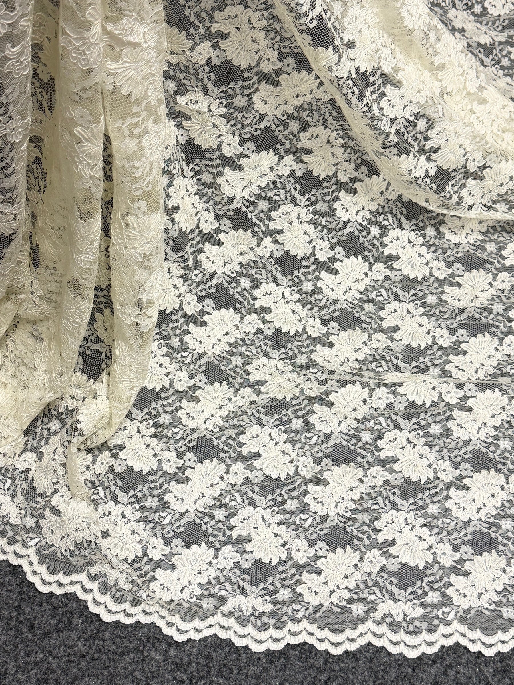 Dark Ivory Corded Wedding Lace - P379