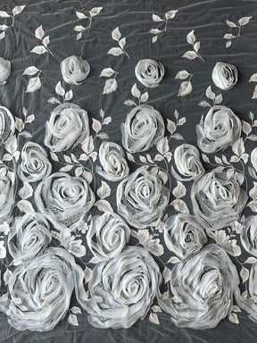 Ivory 3D Embroidered Lace - Asalla