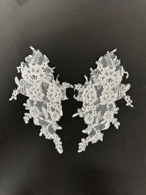 White Corded Lace Appliques - Eloise
