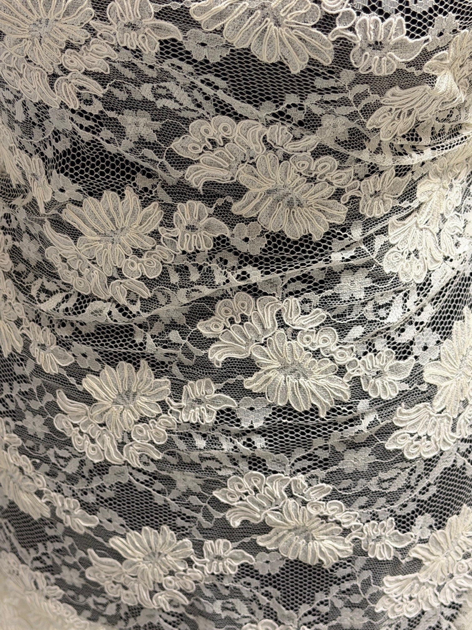 Dark Ivory Corded Wedding Lace - P379