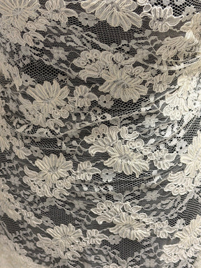 Dark Ivory Corded Wedding Lace - P379
