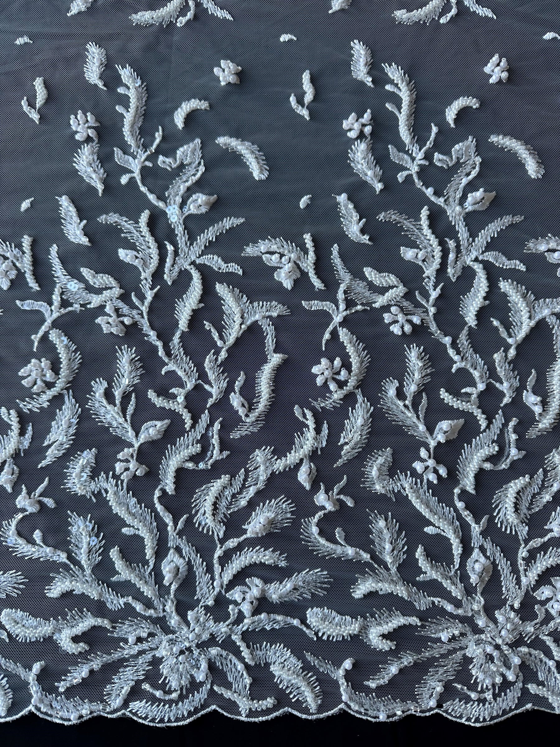 Ivory Beaded Lace - Pillow