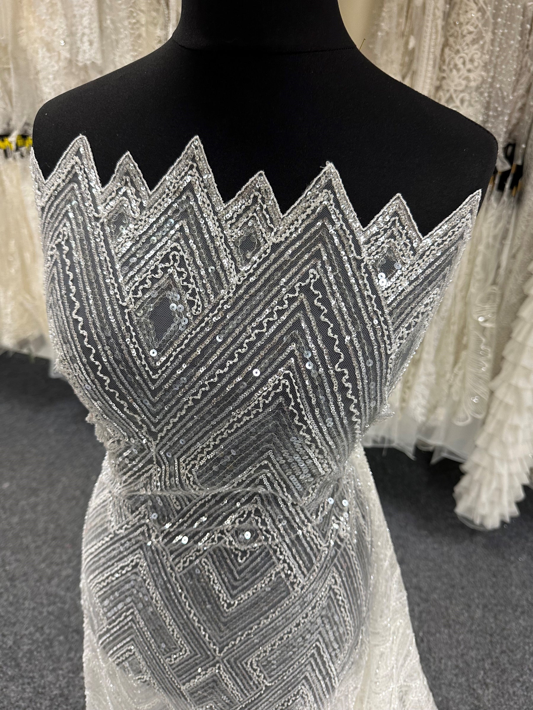 Ivory Sequined Tulle - Angola