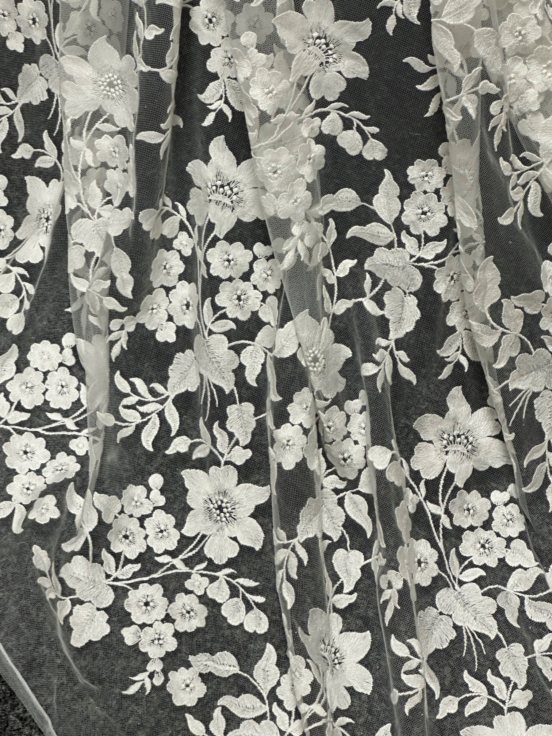 Ivory Embroidered Lace - X579