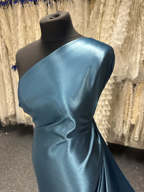 Teal Polyester Satin Backed Dupion - Clarity