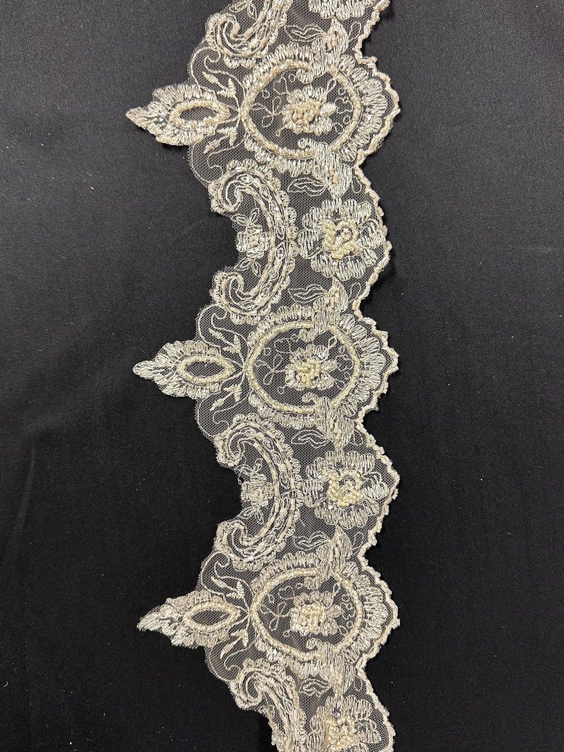 Cappuccino Embroidered Lace Trim - Sienna (CF T 052)