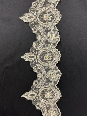 Cappuccino Embroidered Lace Trim - Sienna (CF T 052)