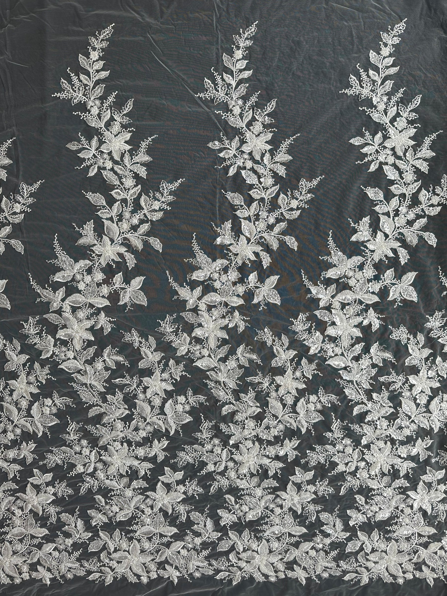 Ivory Beaded Lace - EB1101