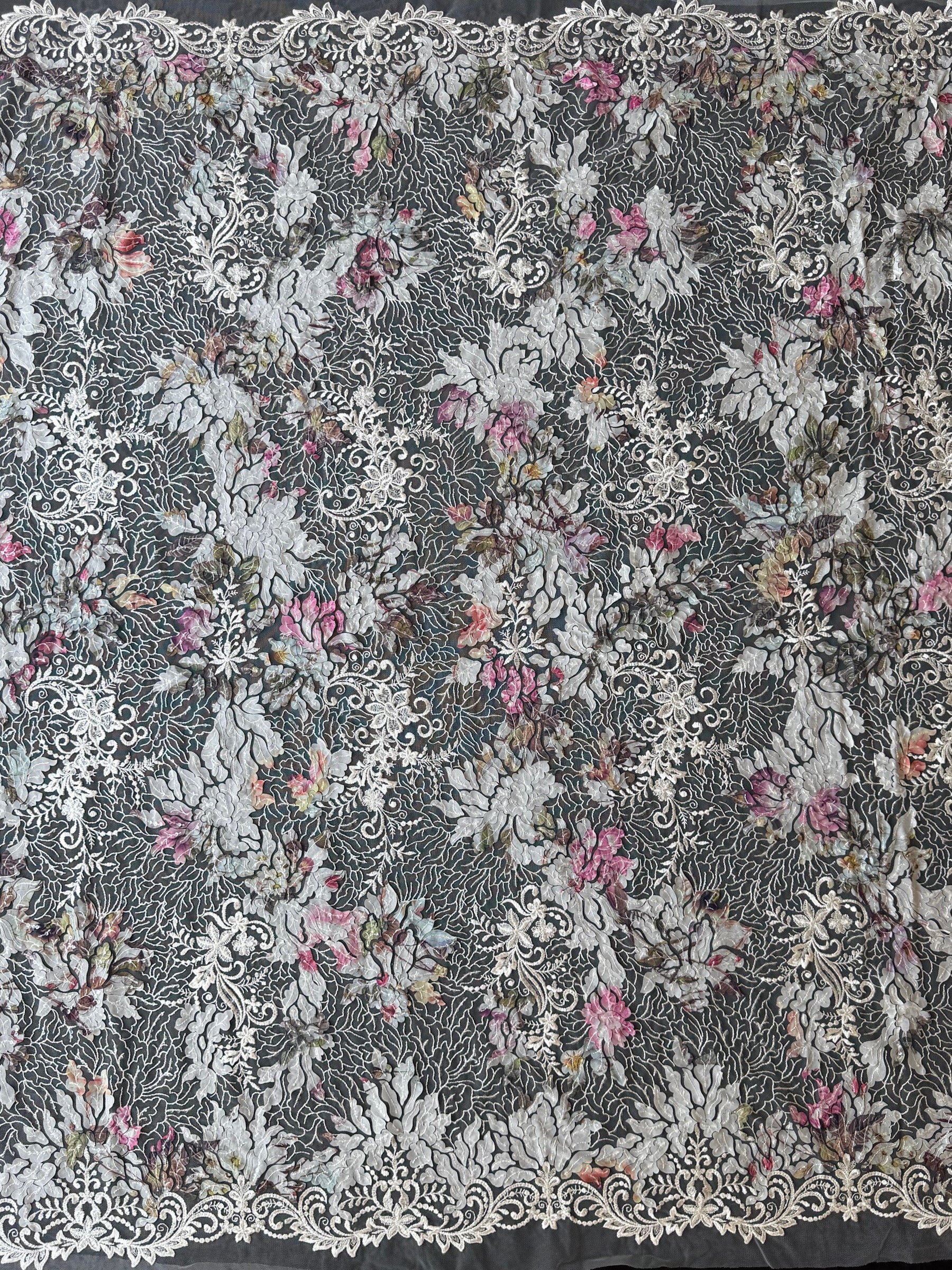 Ivory Printed Sequin Tulle – EB3010