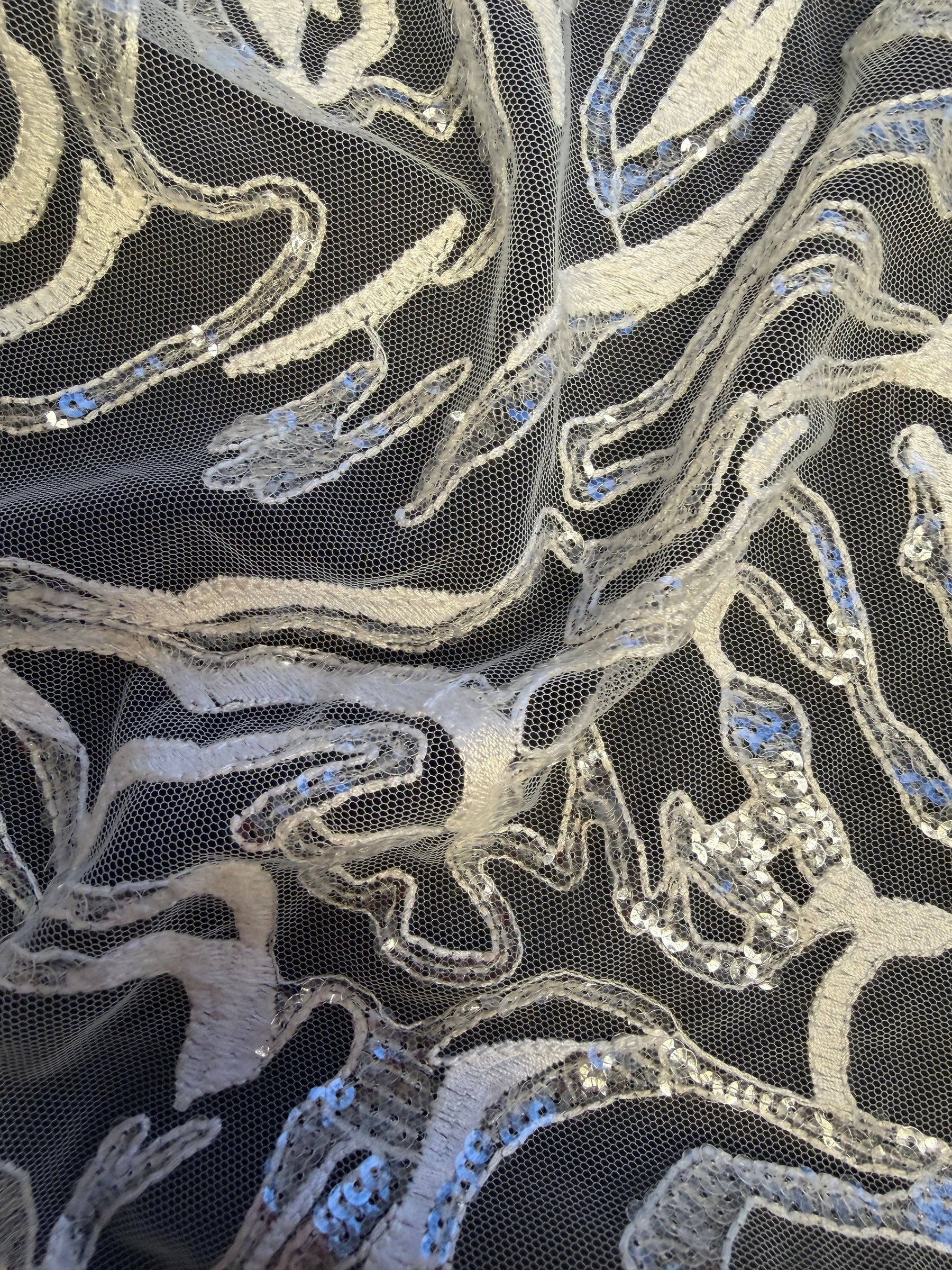 Ivory Sequin Lace - EB3012