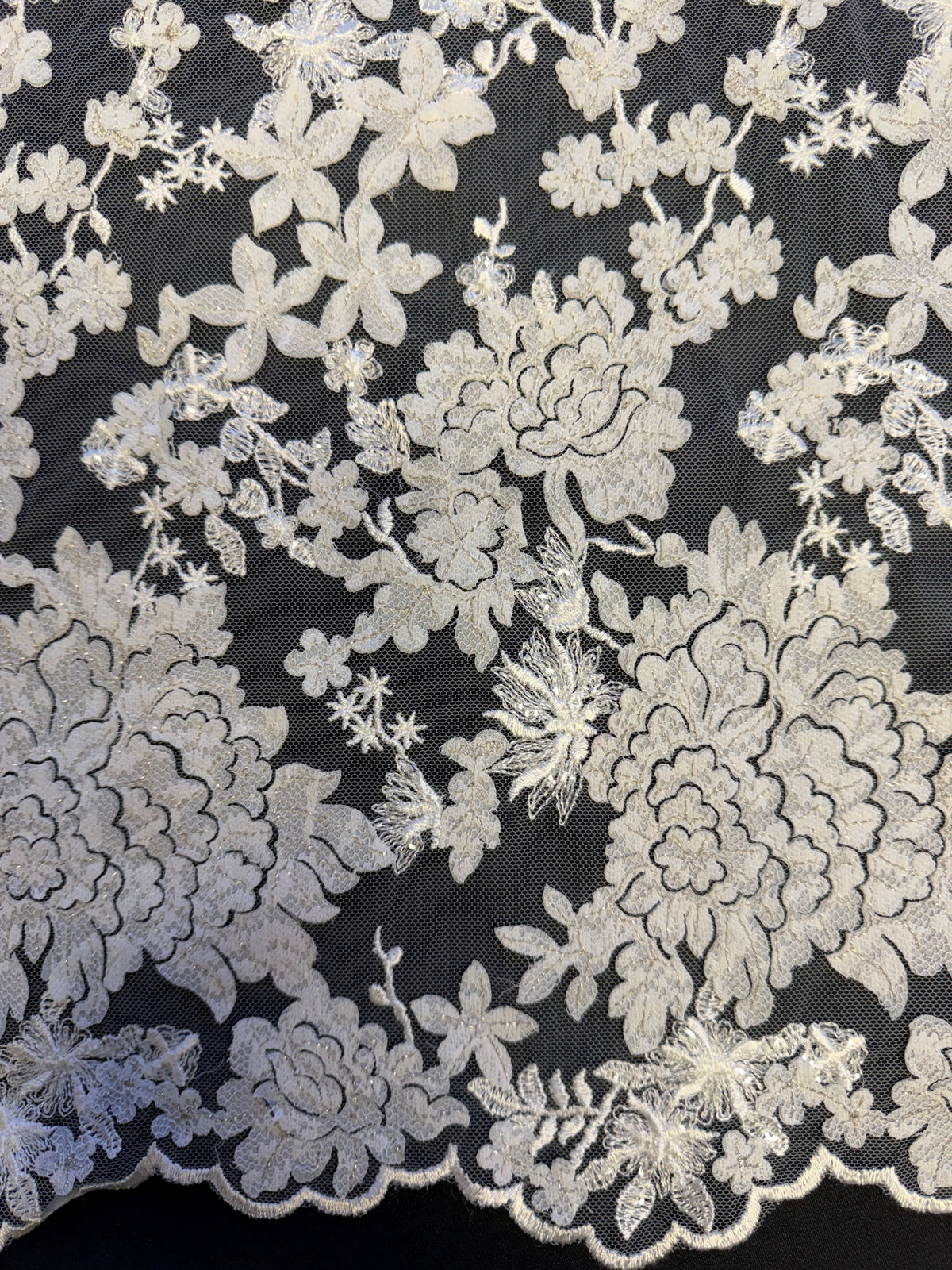 Ivory Sequin Lace - EB3014