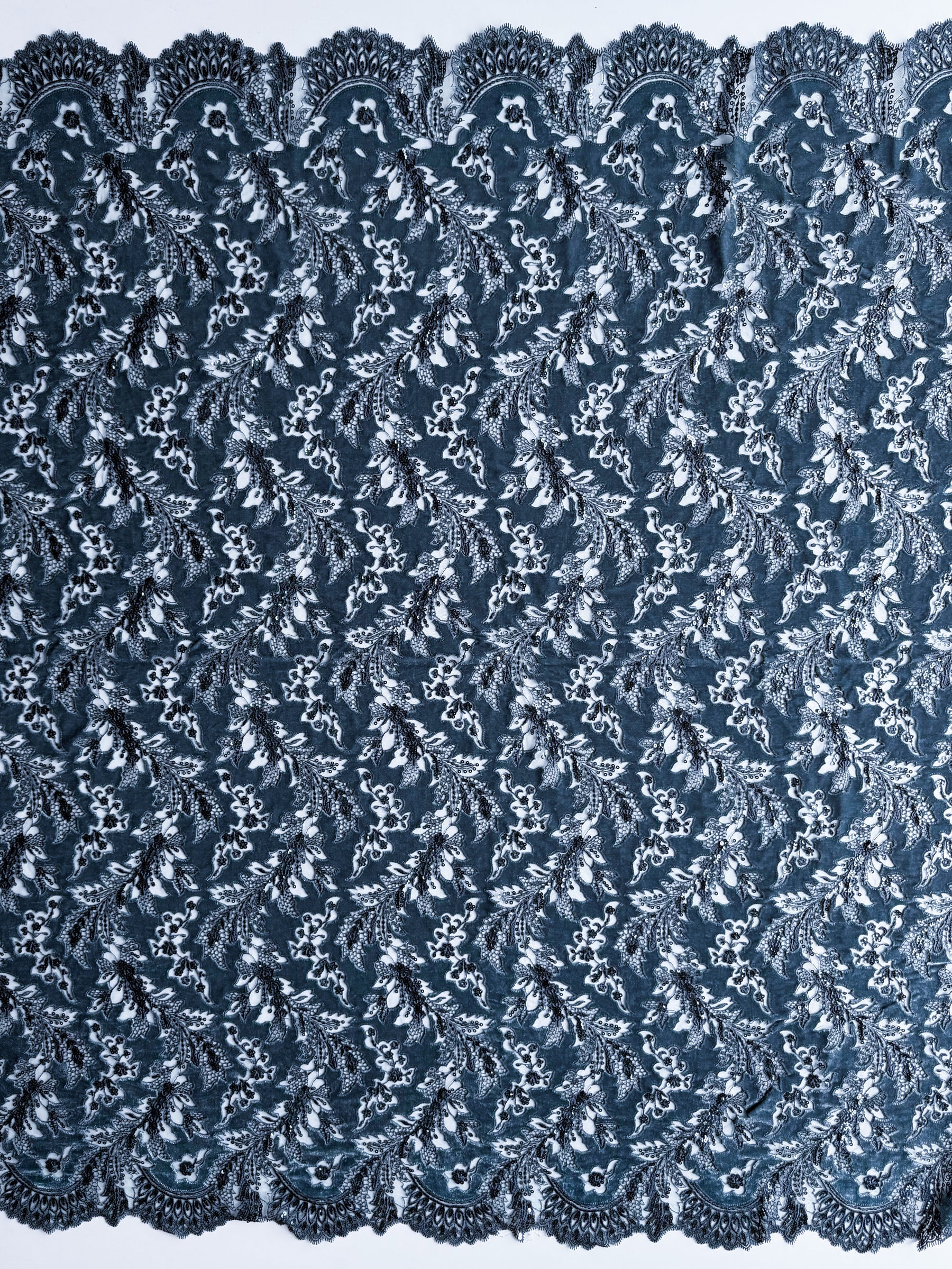 Teal 3D Velvet Lace - EB3023