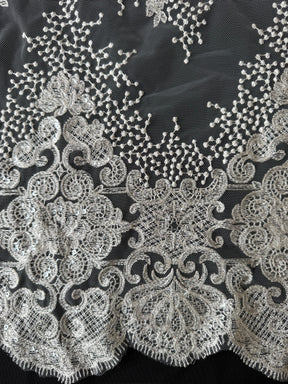 Ivory Sequin Embroidery Lace - EB3034