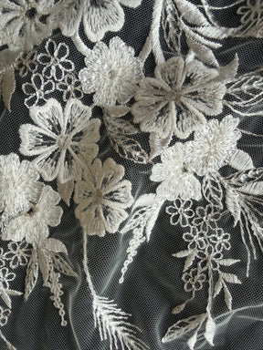 Ivory Sequin Embroidery Lace - EB3036